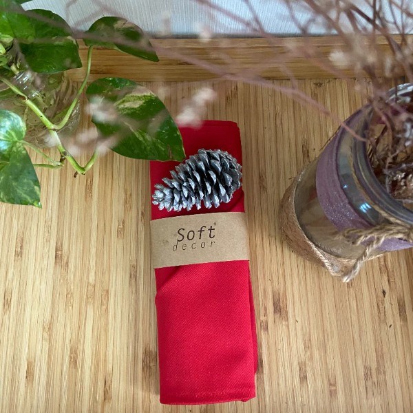 Khăn ăn Christmas Red Khaki Napkins - Vải Nội Thất SOFT DECOR - Công Ty Cổ Phần SOFT DECOR